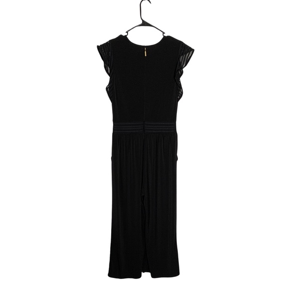 Michael Kors Black Mesh Trim Jumpsuit Minimalist Size M - Picture 3 of 10
